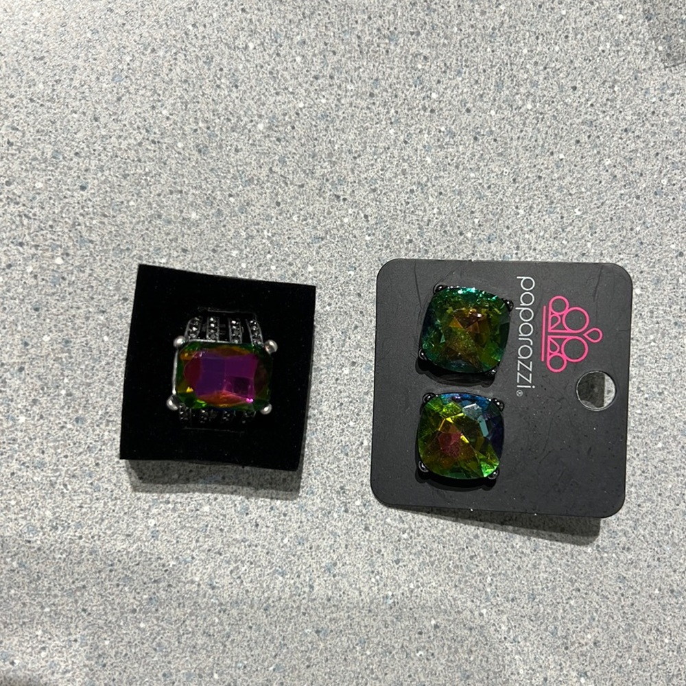 Earrings and adjustable ring